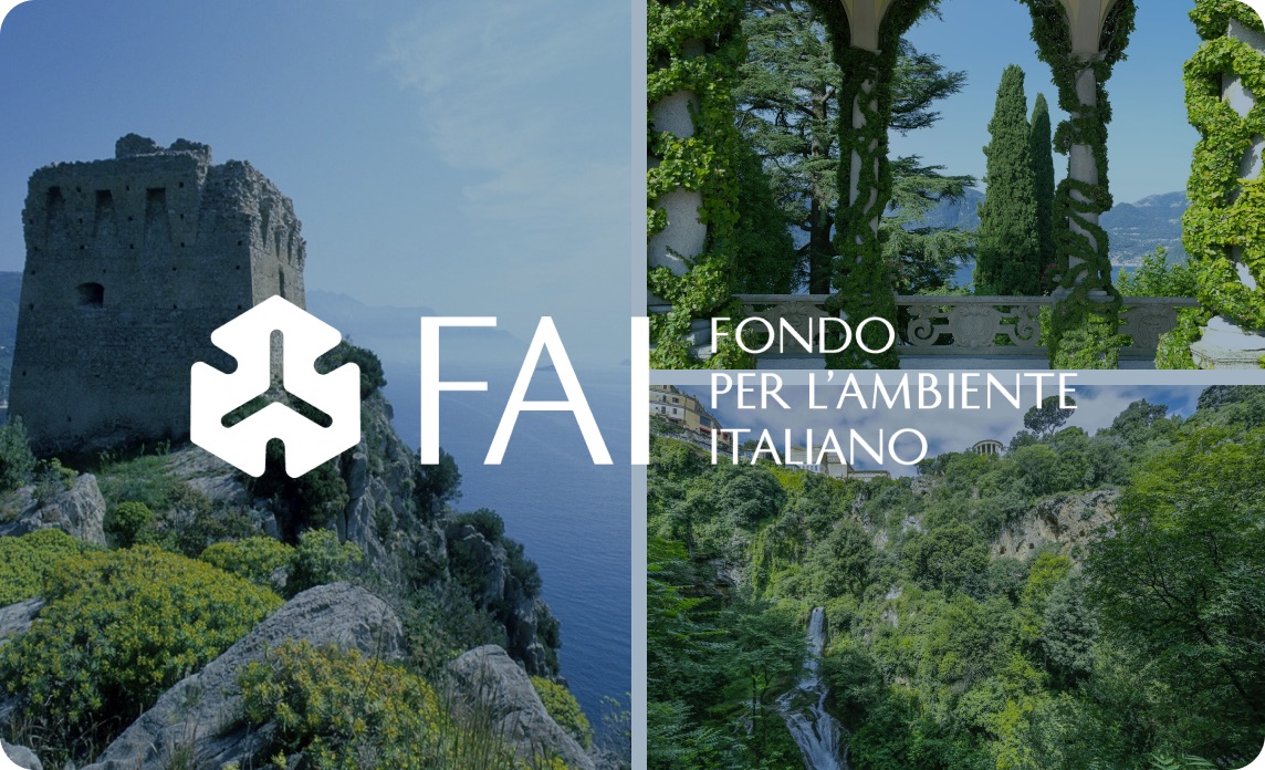 Tessera associativa FAI (Fondo Ambiente Italiano) e paesaggio italiano